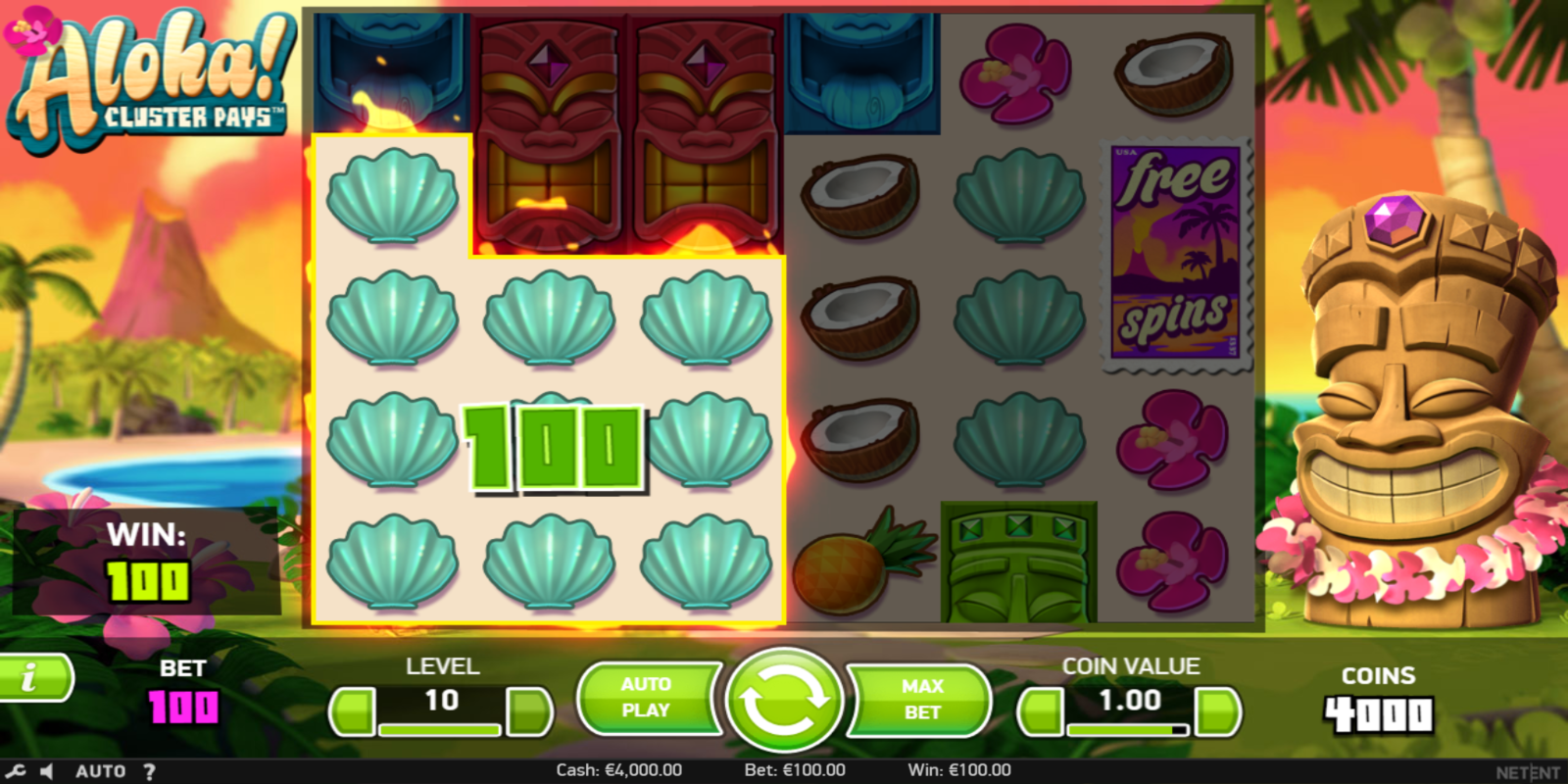 Aloha slot game Gameplay Win