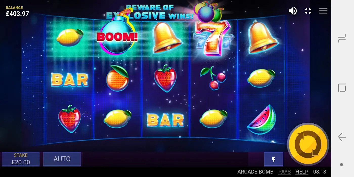 Arcade Bomb slot game compatible to play on all devices and mobile phones too