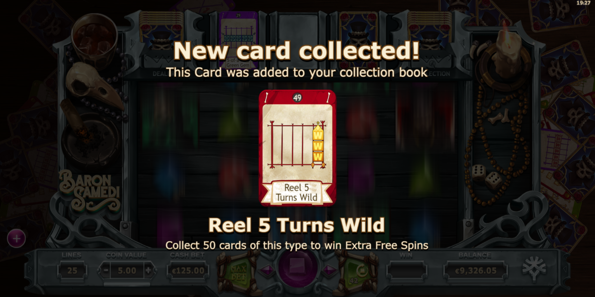 Baron Samedi slot game Extra game Special Cards Collecting
