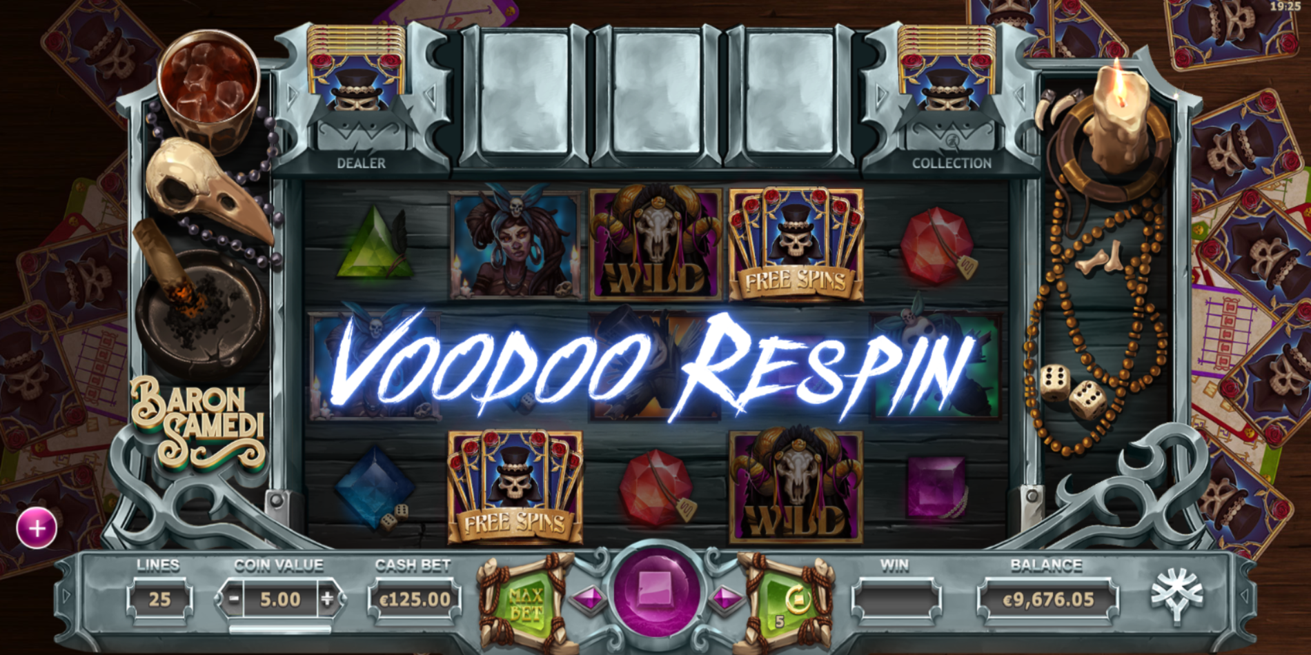 Baron Samedi slot game Re-spin Win