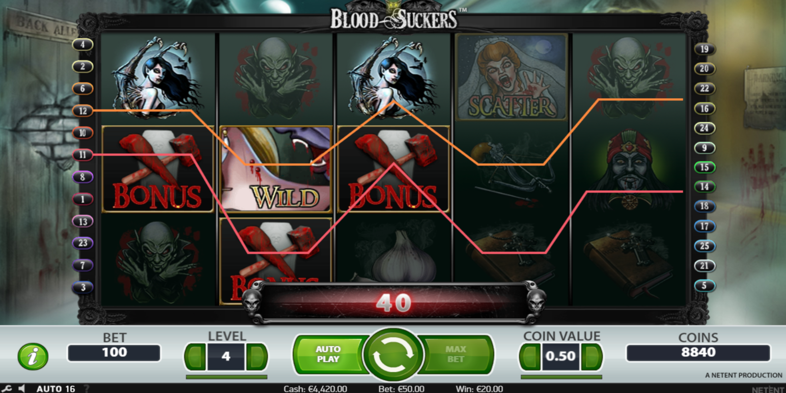 Blood Suckers slot game Gameplay Bonus symbols