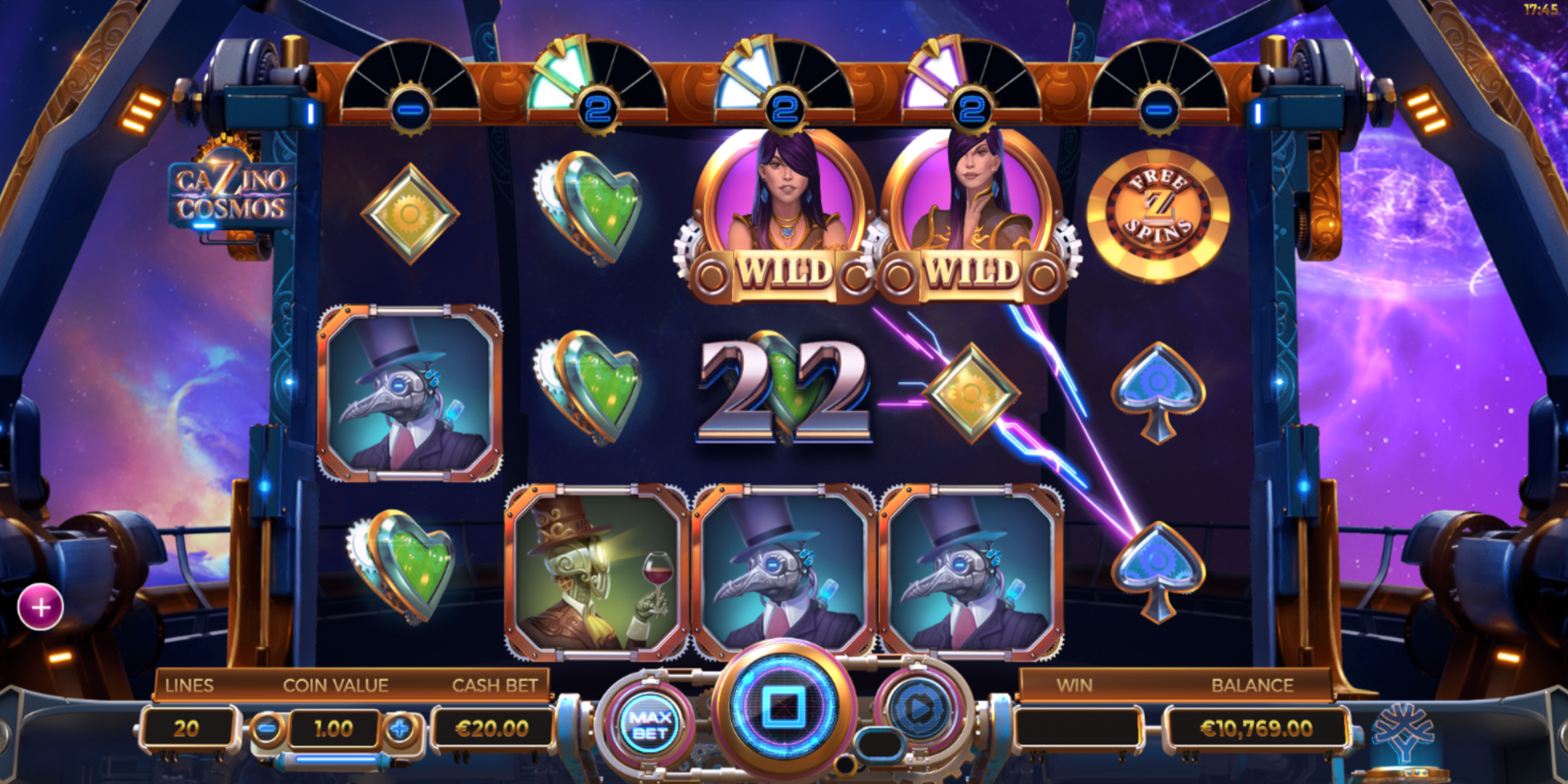 Cazino Cosmos slot game Wild Symbols Win