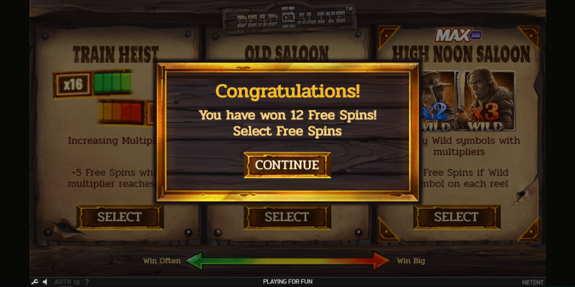 Dead or Alive 2 slot game Free Spins Win