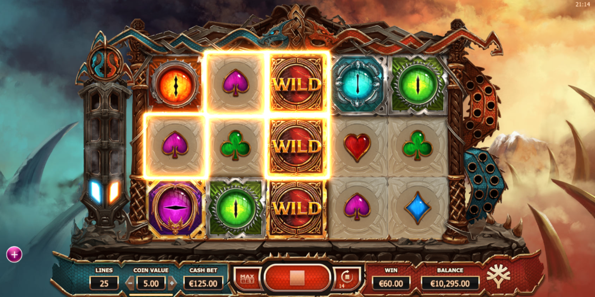 Double Dragons slot game Gameplay 3 Wild Symbols Win