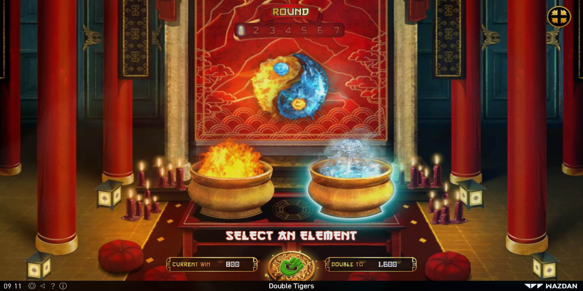 Double Tigers slot game Gamble feature Double Win