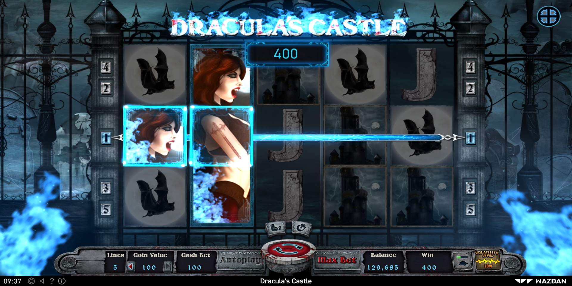 Dracula's Castle slot game Gameplay Win Special Effects