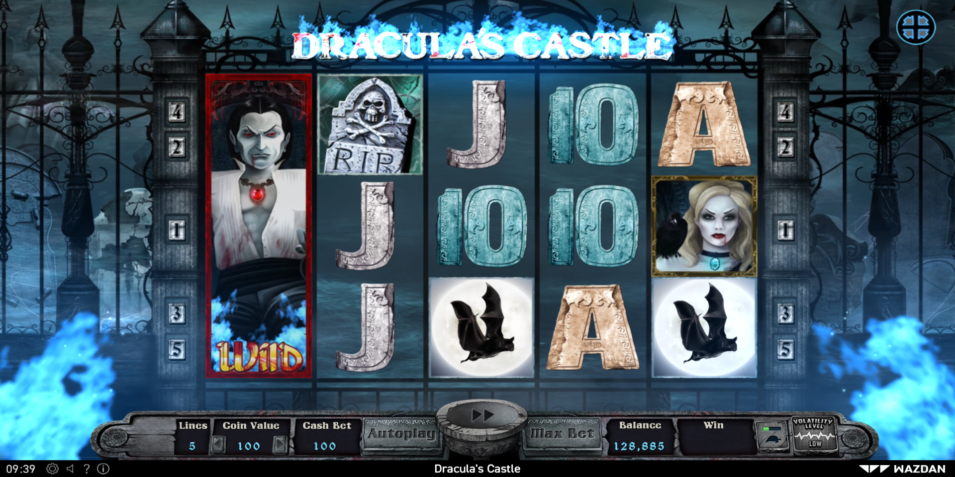 Dracula's Castle slot game Wild Symbol Win