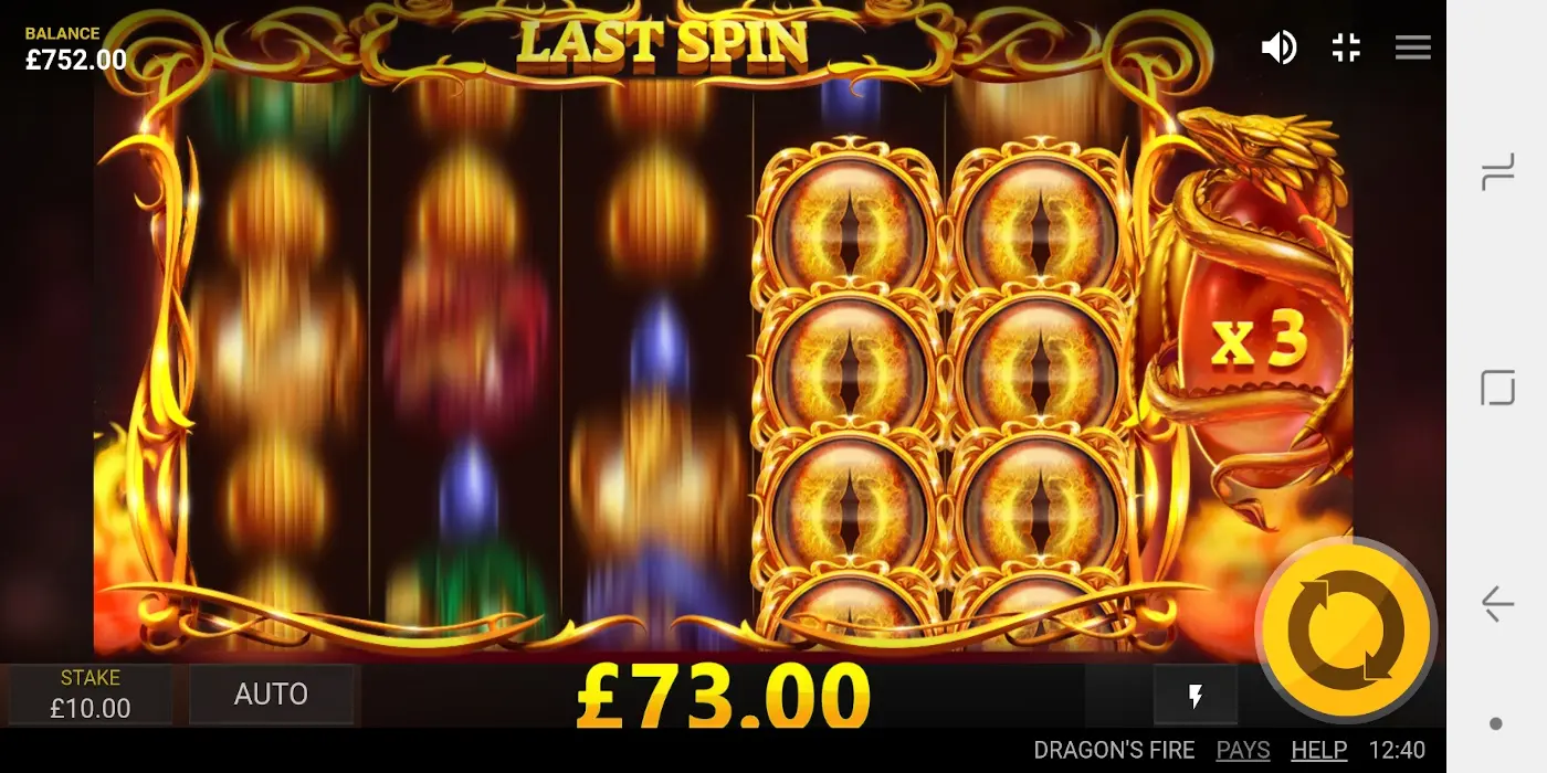 Dragon's Fire slot game Multipliers collect during Free Spins