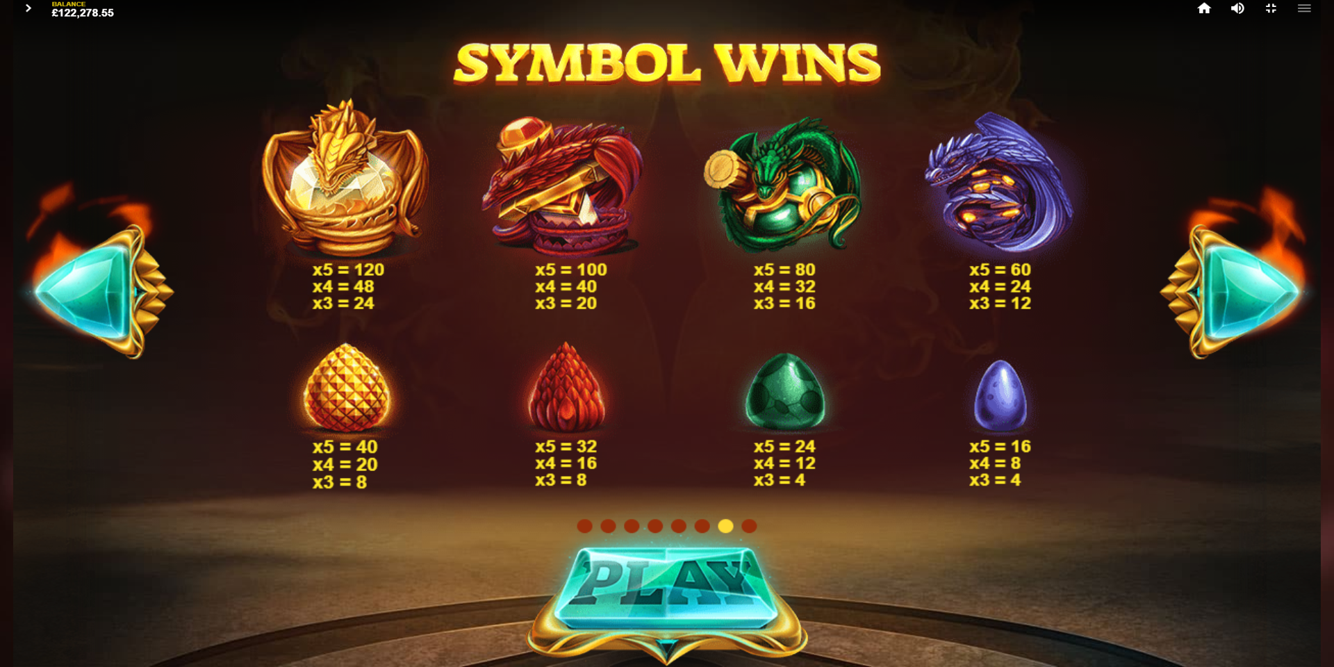 Dragon's Fire slot game Symbol WINS