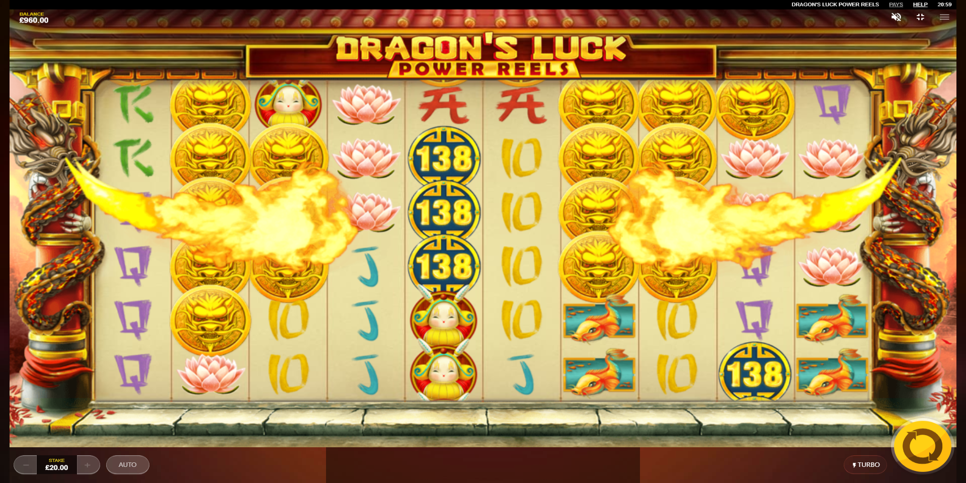 Dragon's Luck Power Reels slot game Dragon Coins Special Effects