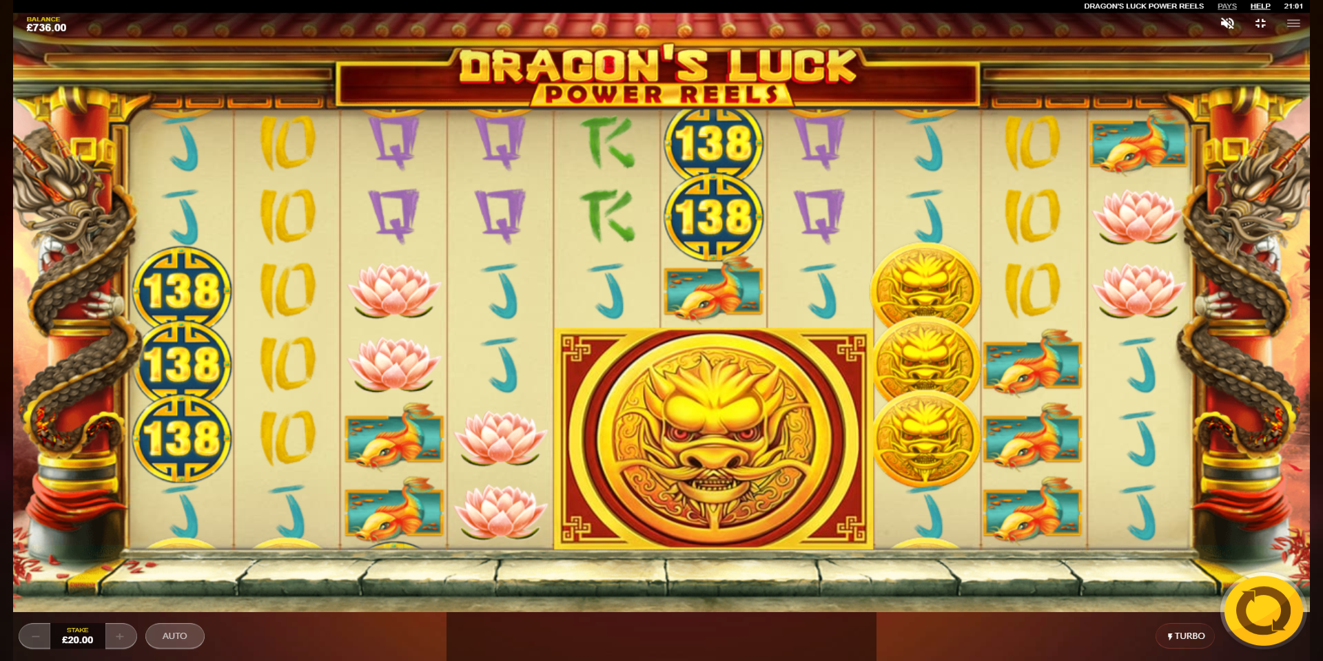 Dragons Luck Power Reels slot game Mega Coin WIN
