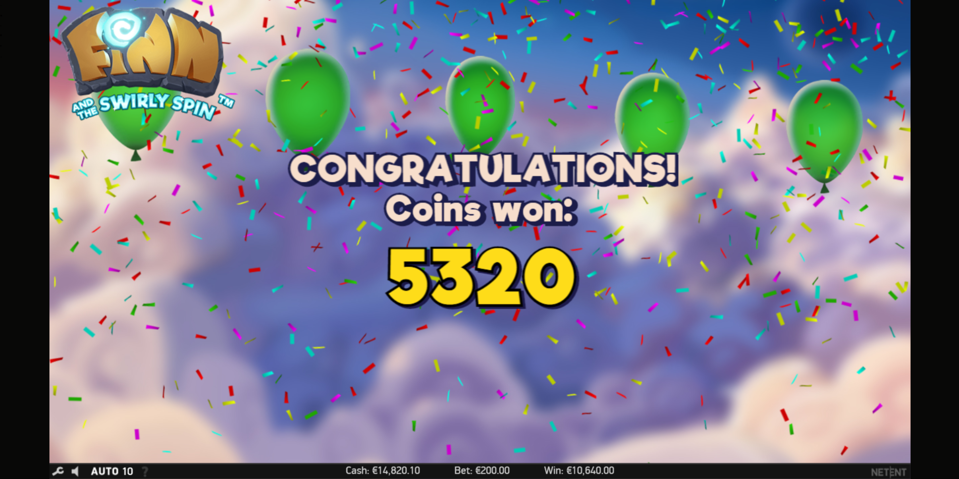 Finn And The Swirly Spin slot game Big Win