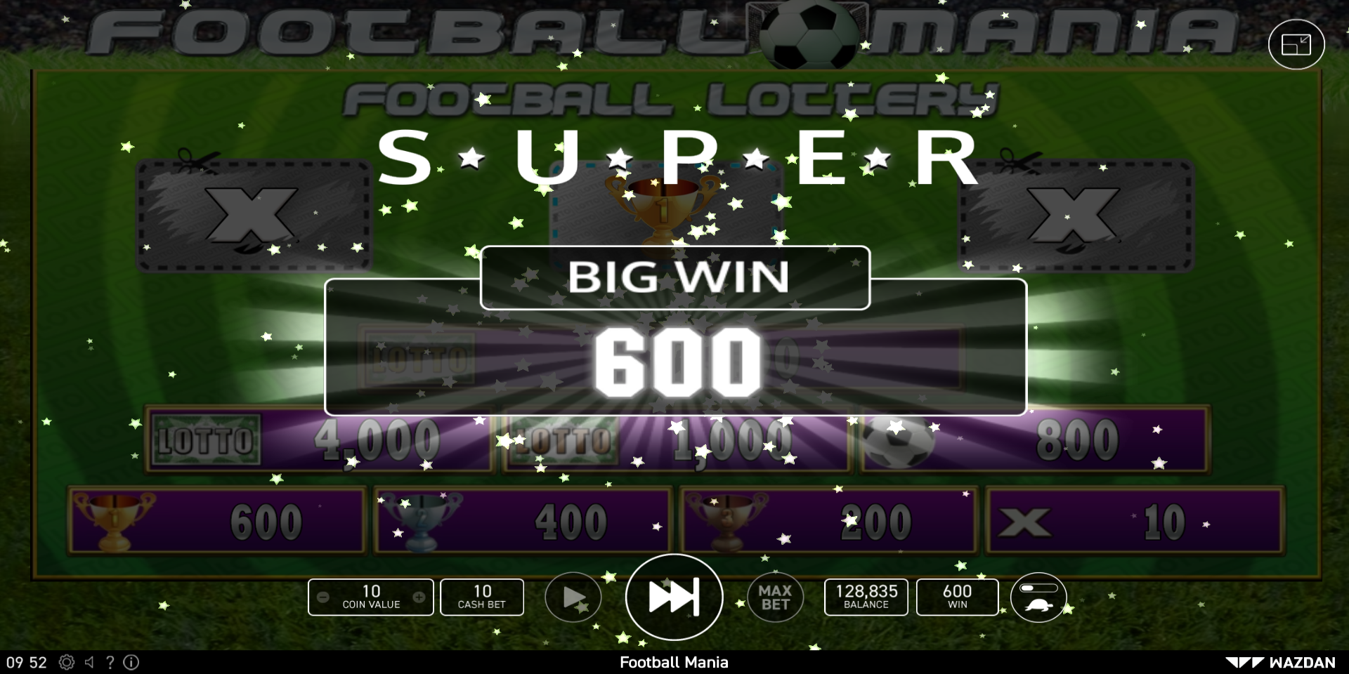 Football Mania slot game Gameplay Super Big Win