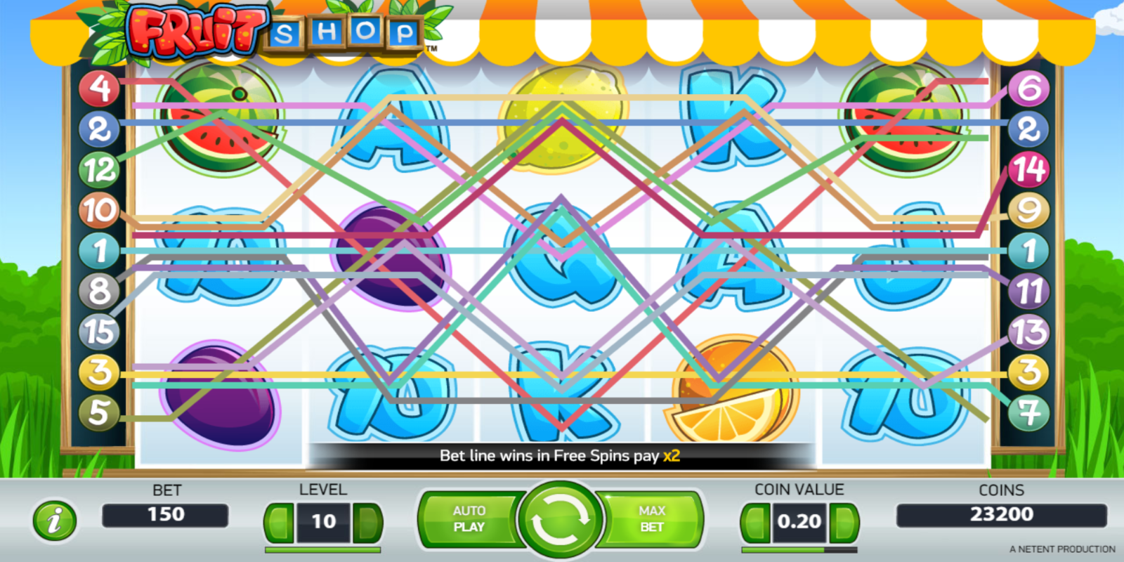 Fruit Shop slot game All Paylines
