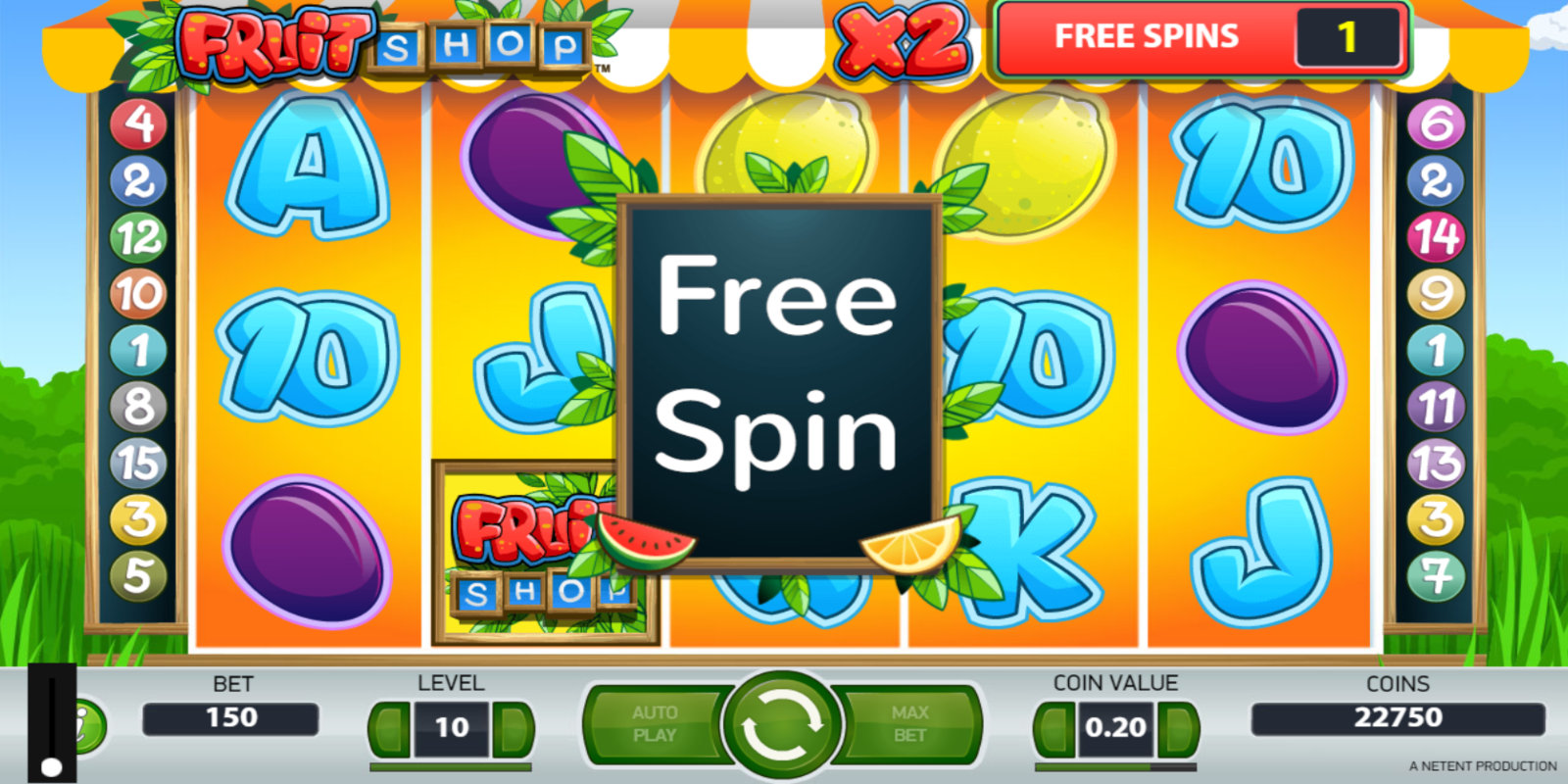 Fruit Shop slot game Free Spin Win