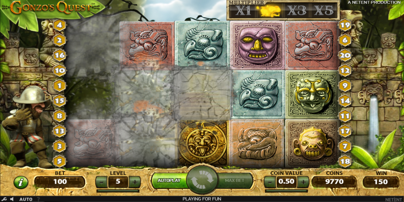 Gonzo's Quest slot game Gameplay Blocks game