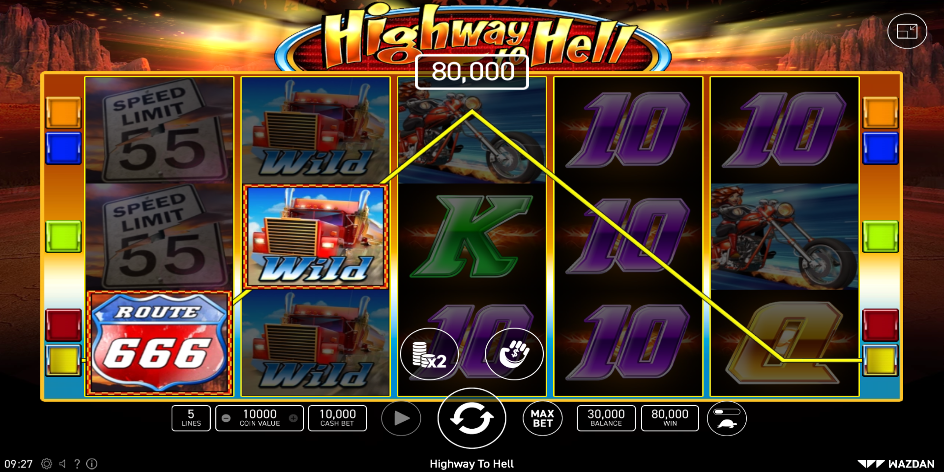 Highway To Hell slot game Gameplay Wild Symbols Win