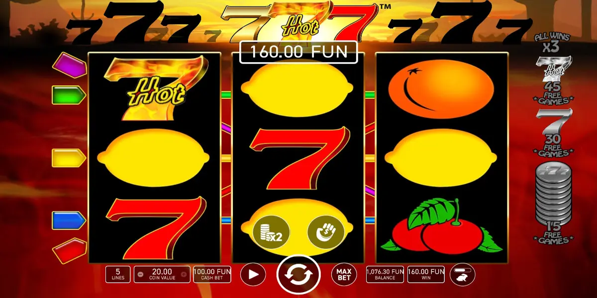 Hot 777 slot game Gameplay Win