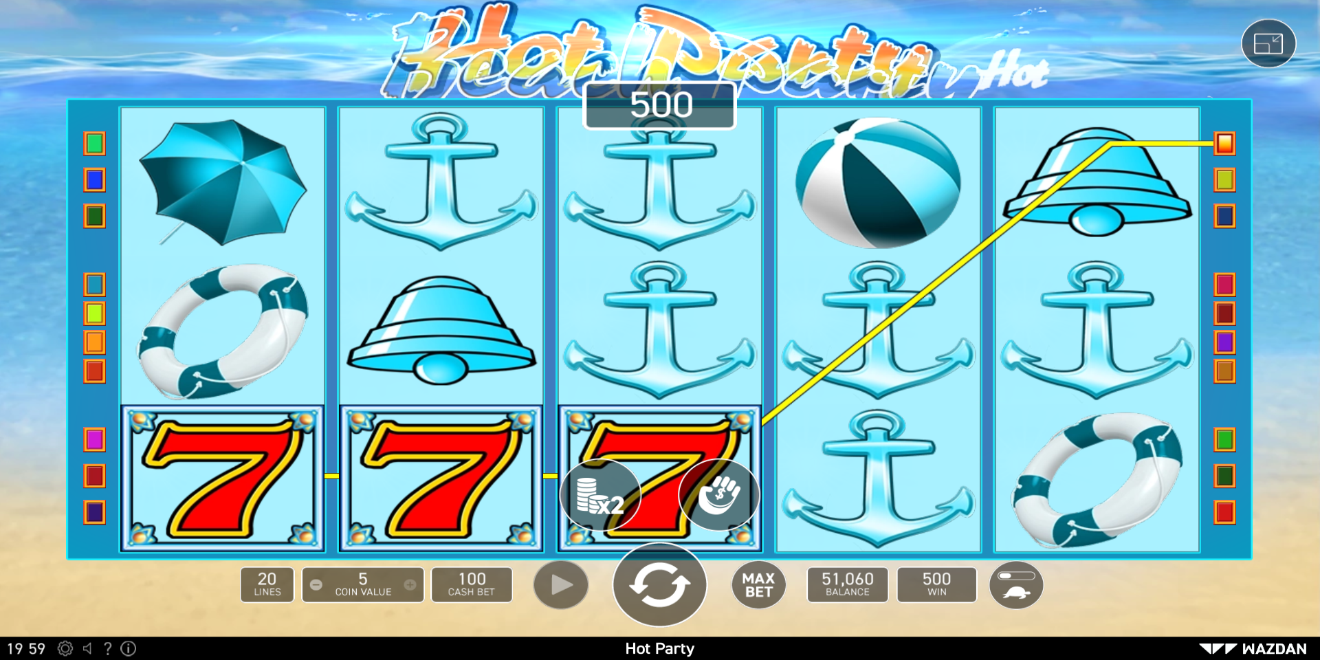 Hot Party slot game Gameplay Win
