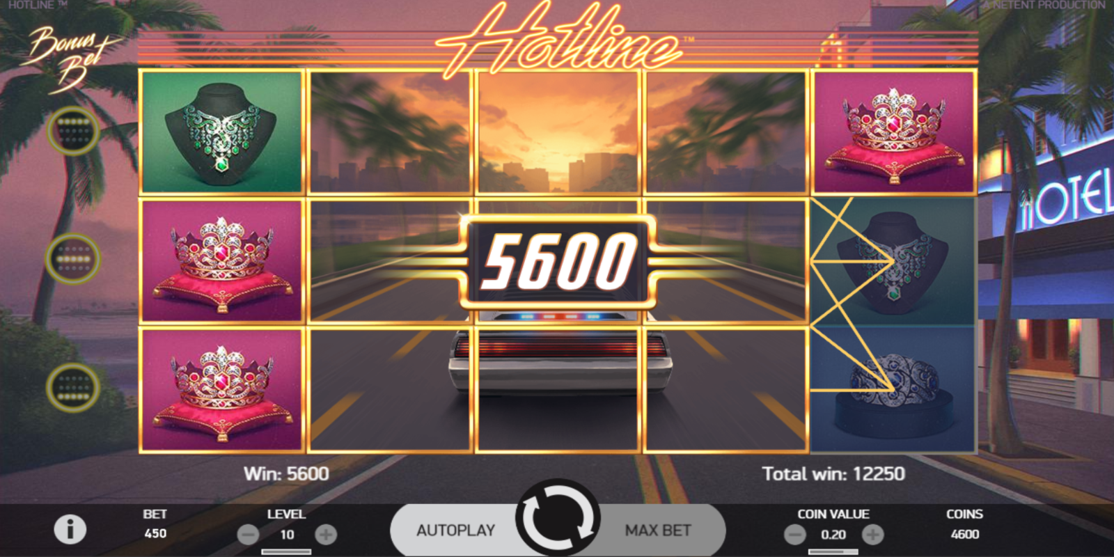 Hotline slot game Expand Wild Symbol Win