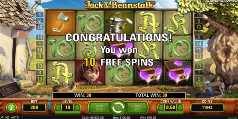 Jack and The Beanstalk slot game Free spins Win