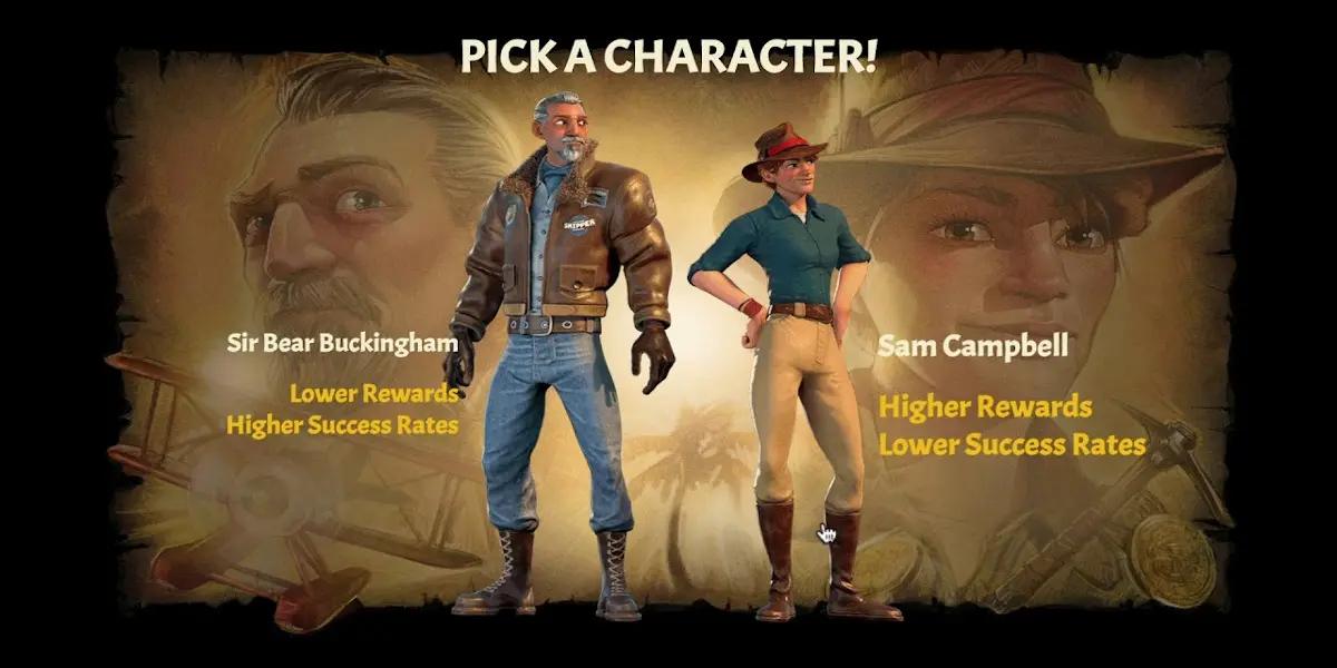 Jackpot Raiders slot game Pick a character function