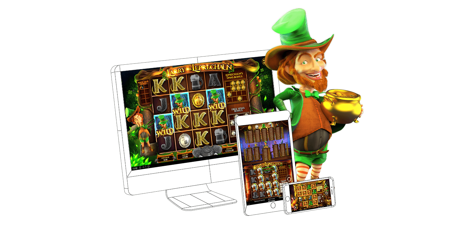 Larry The Leprechaun slot game Compatible for all devices