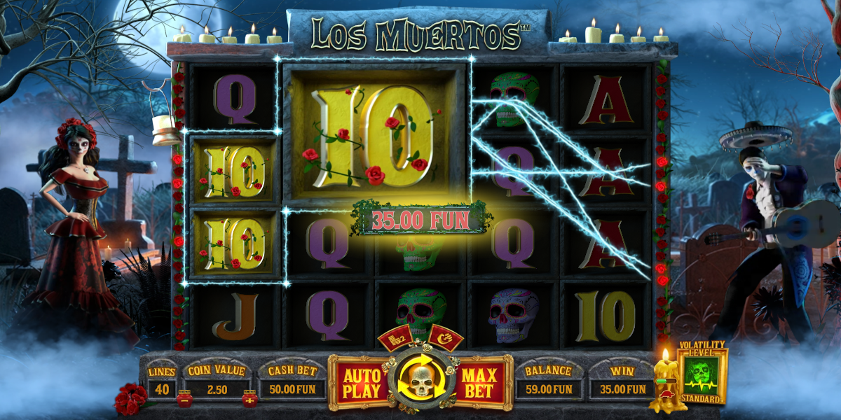 Los Muertos slot game Gameplay Win