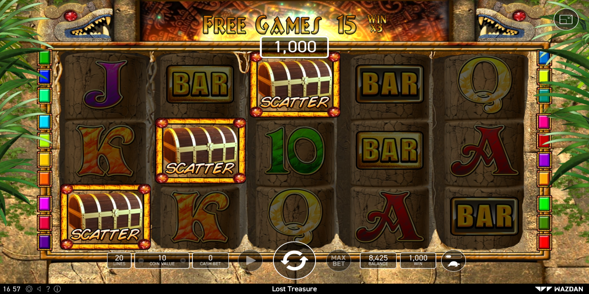 Lost Treasure slot game Free Spins Win 3 Scatter Symbols