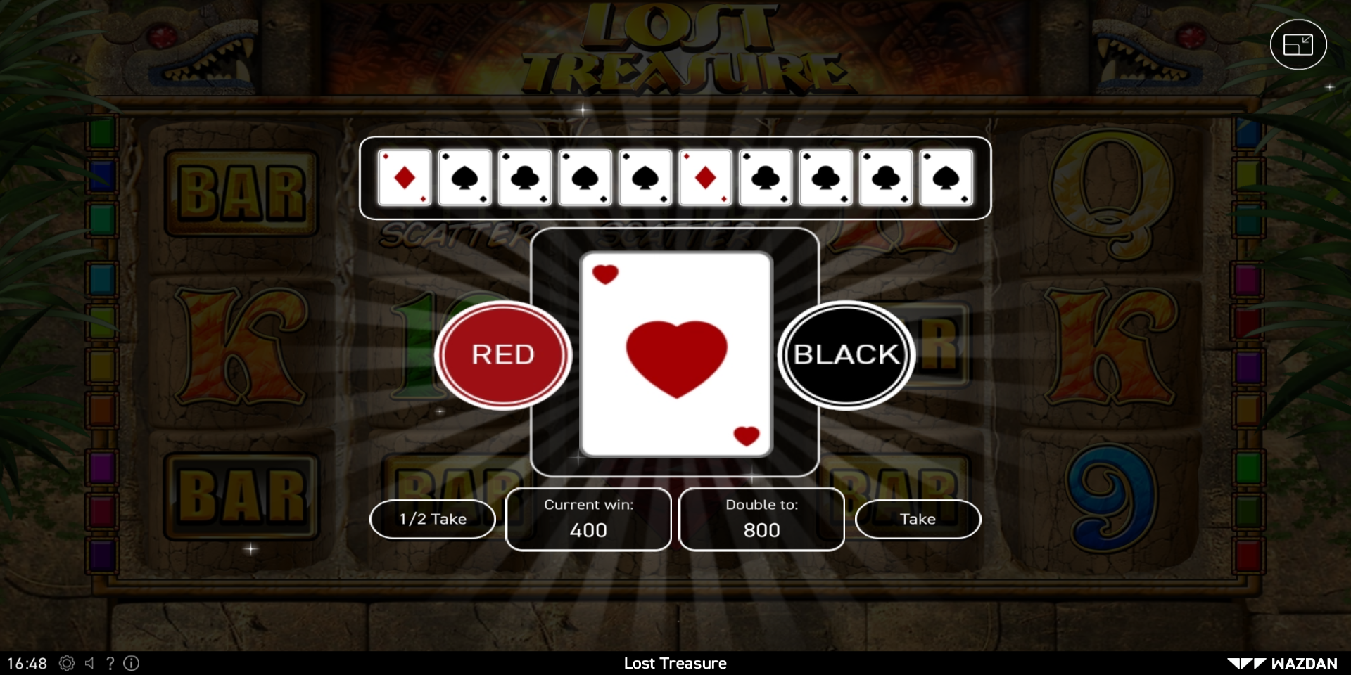 Lost Treasure slot game Gamble feature Double your Win