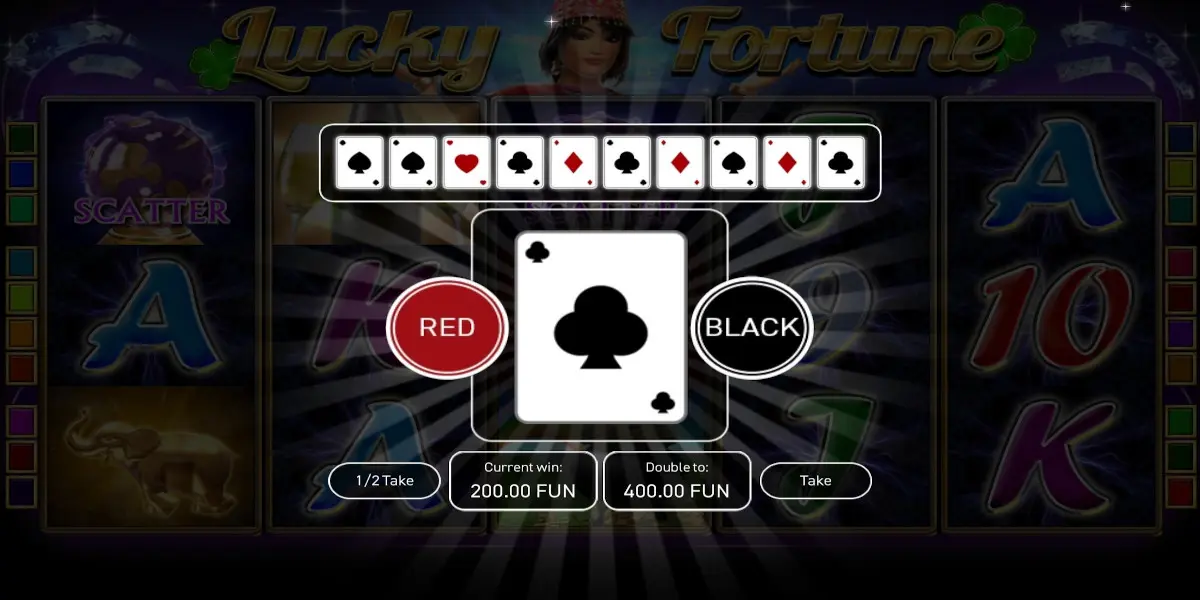 Lucky Fortune slot game Gamble feature