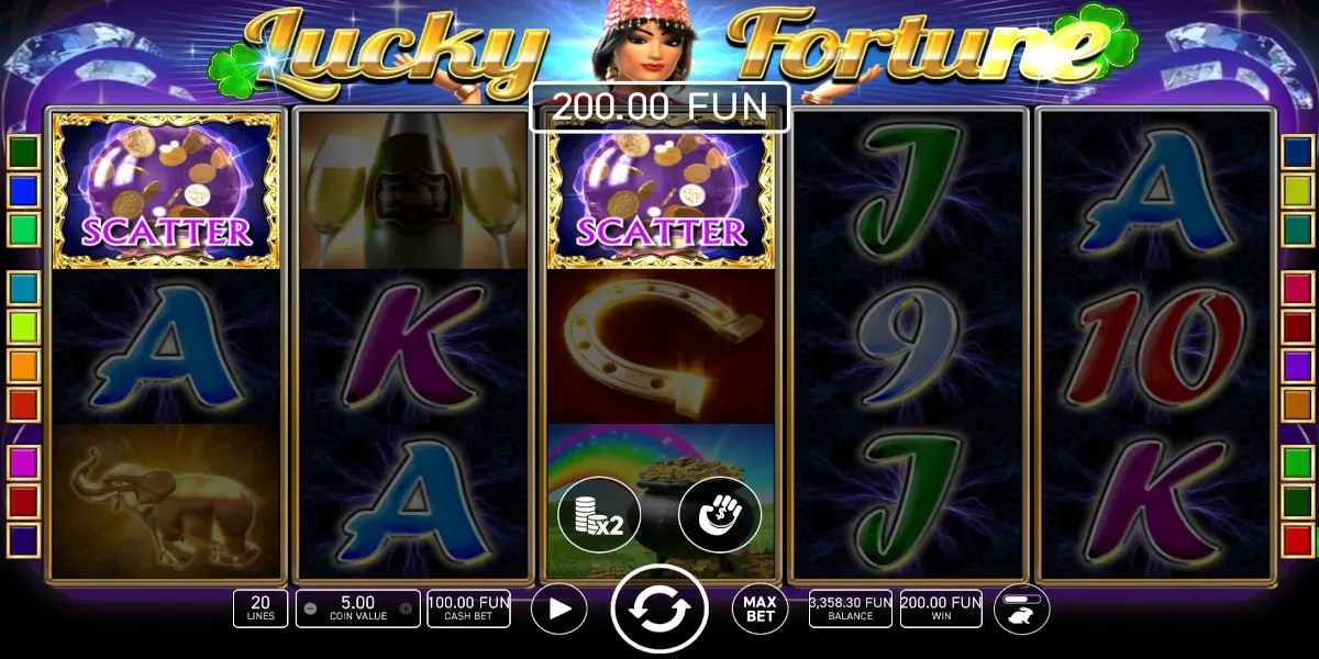 Lucky Fortune slot game Gameplay Win