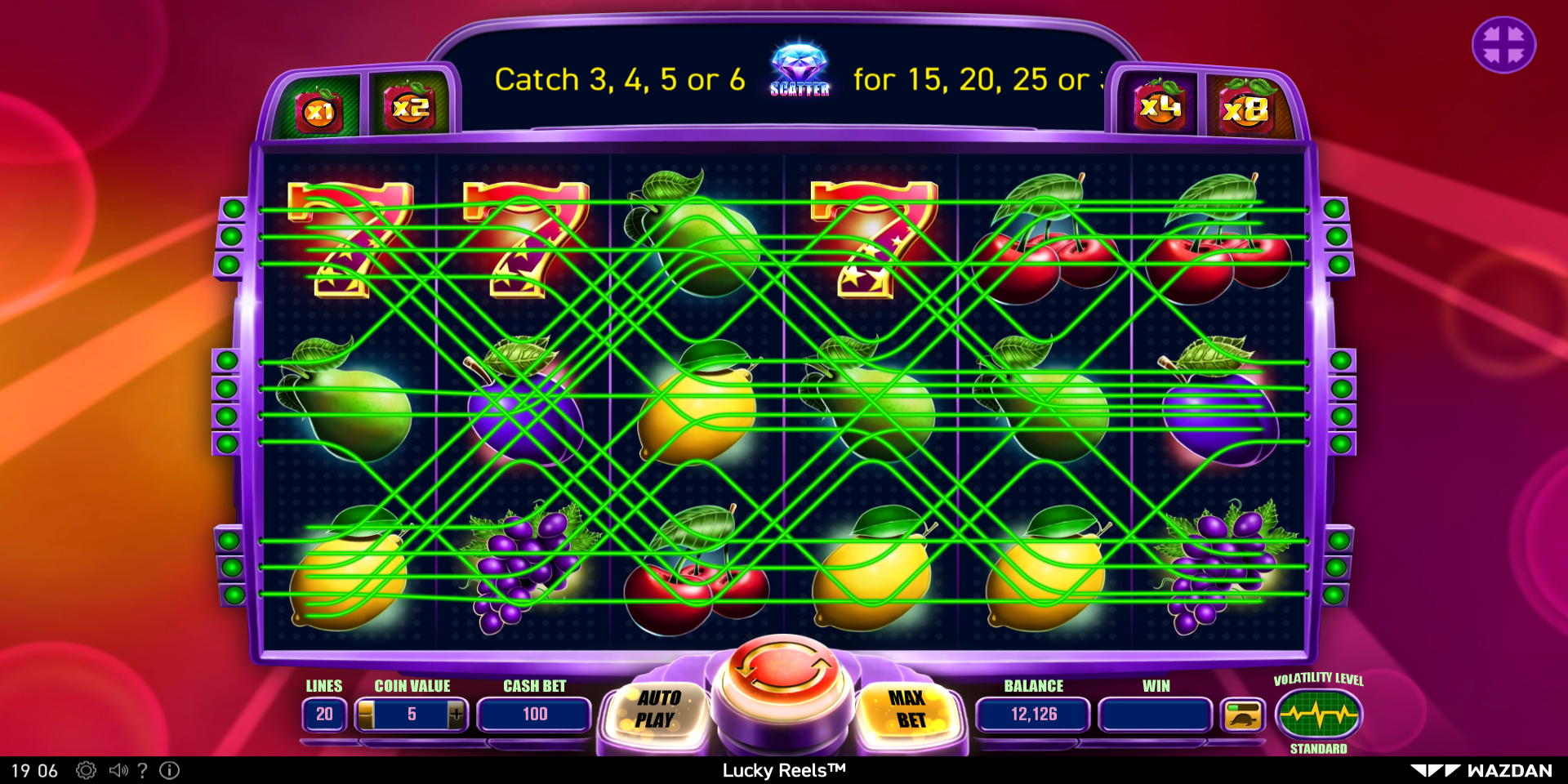 Lucky Reels slot game Paylines