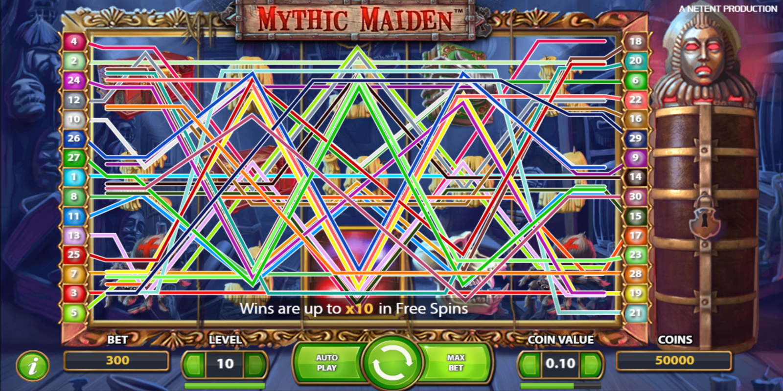 Mythic Maiden slot game 30 Paylines