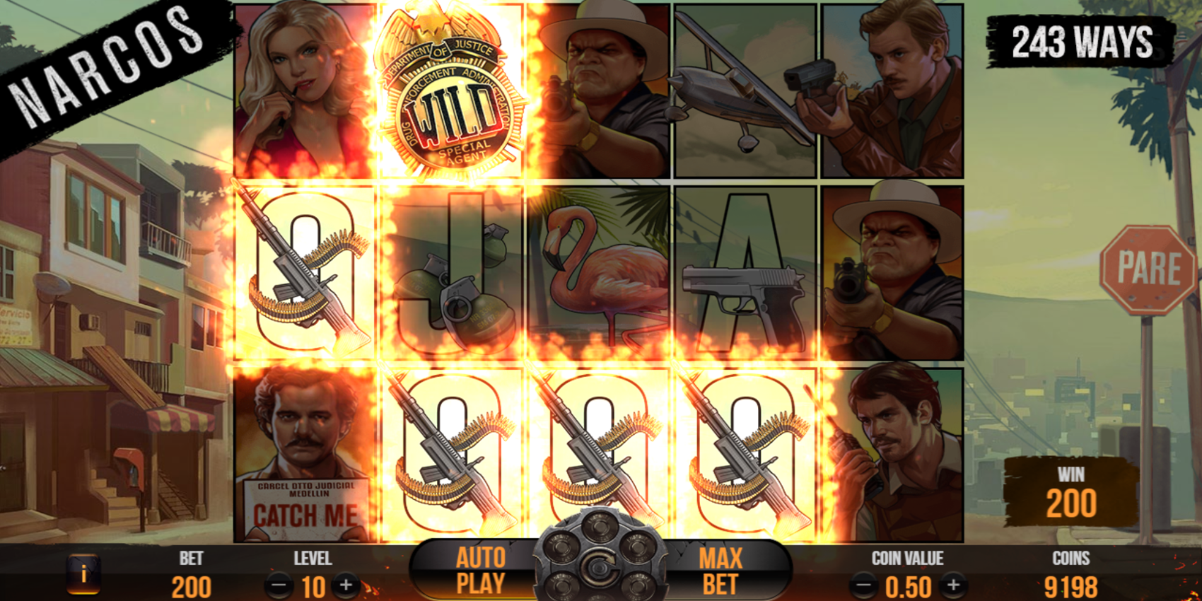 Narcos slot game Wild Symbol Win