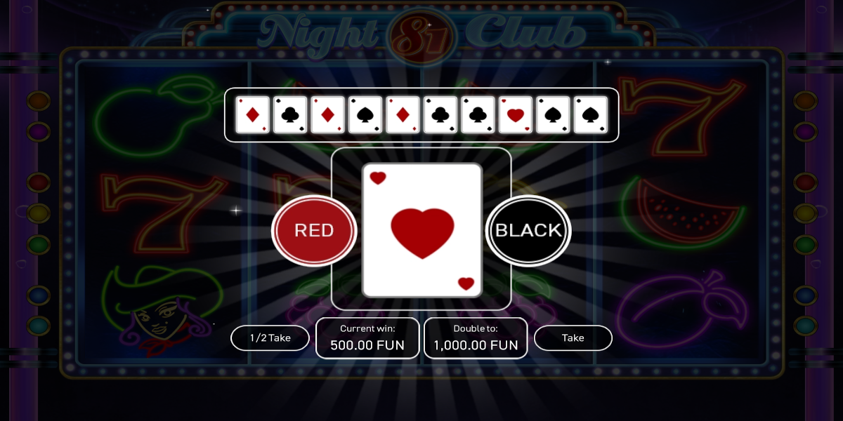 Night Club 81 slot game Gamble feature