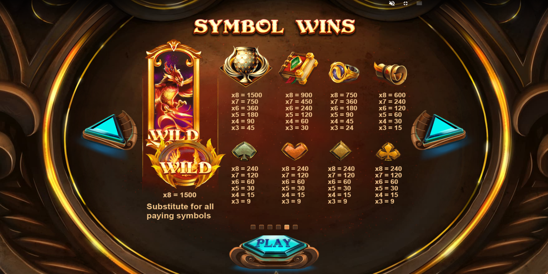Phoenix Fire Power Reels slot game Symbol WINS Paytable Phoenix Fire Power Reels slot game Symbol WINS Paytable data-lazy-srcset=