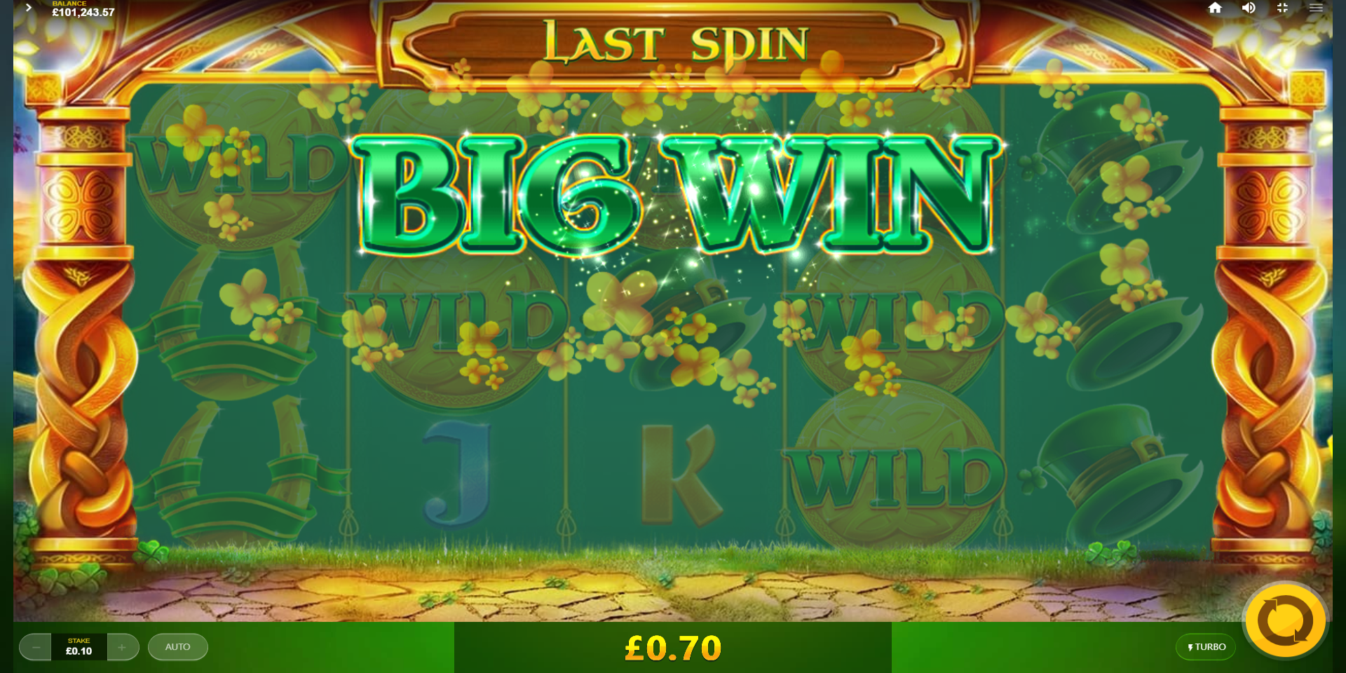 Rainbow Jackpots slot game Gameplay Wild Symbol Big WIN