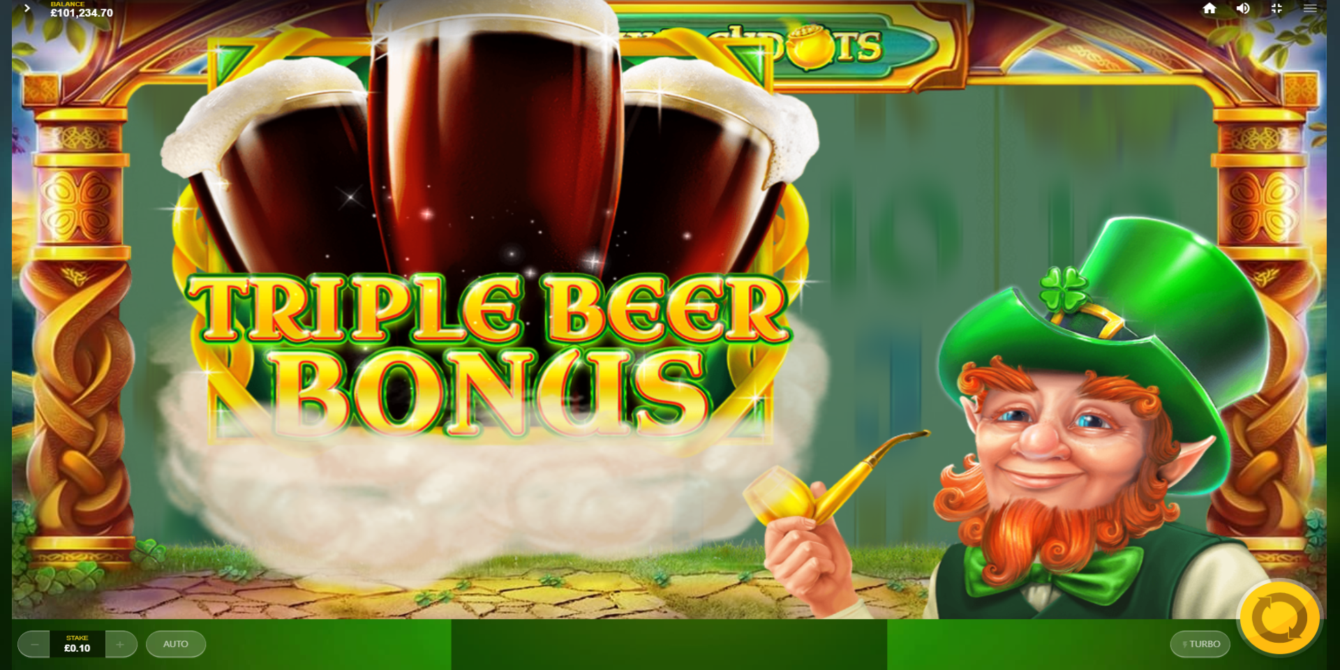 Rainbow Jackpots slot game Triple Beer Bonus feature