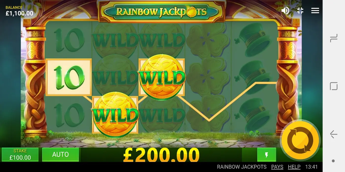 Rainbow Jackpots slot game Wild Symbols WIN Mobile gameplay