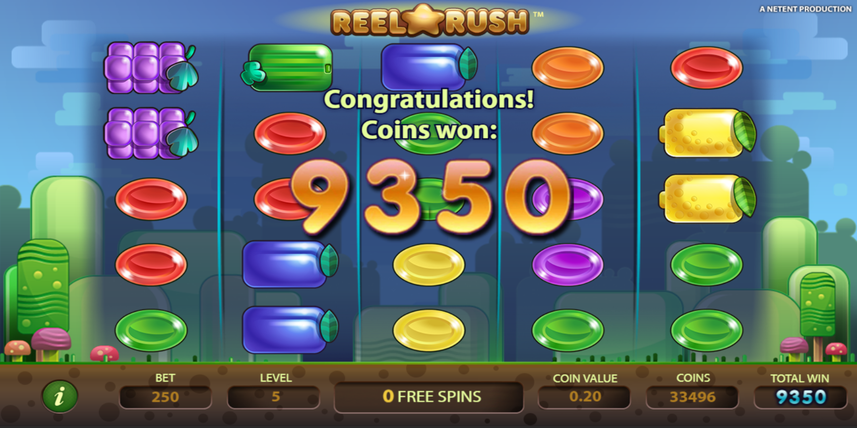 Reel Rush slot game 3125 Paylines Big Win