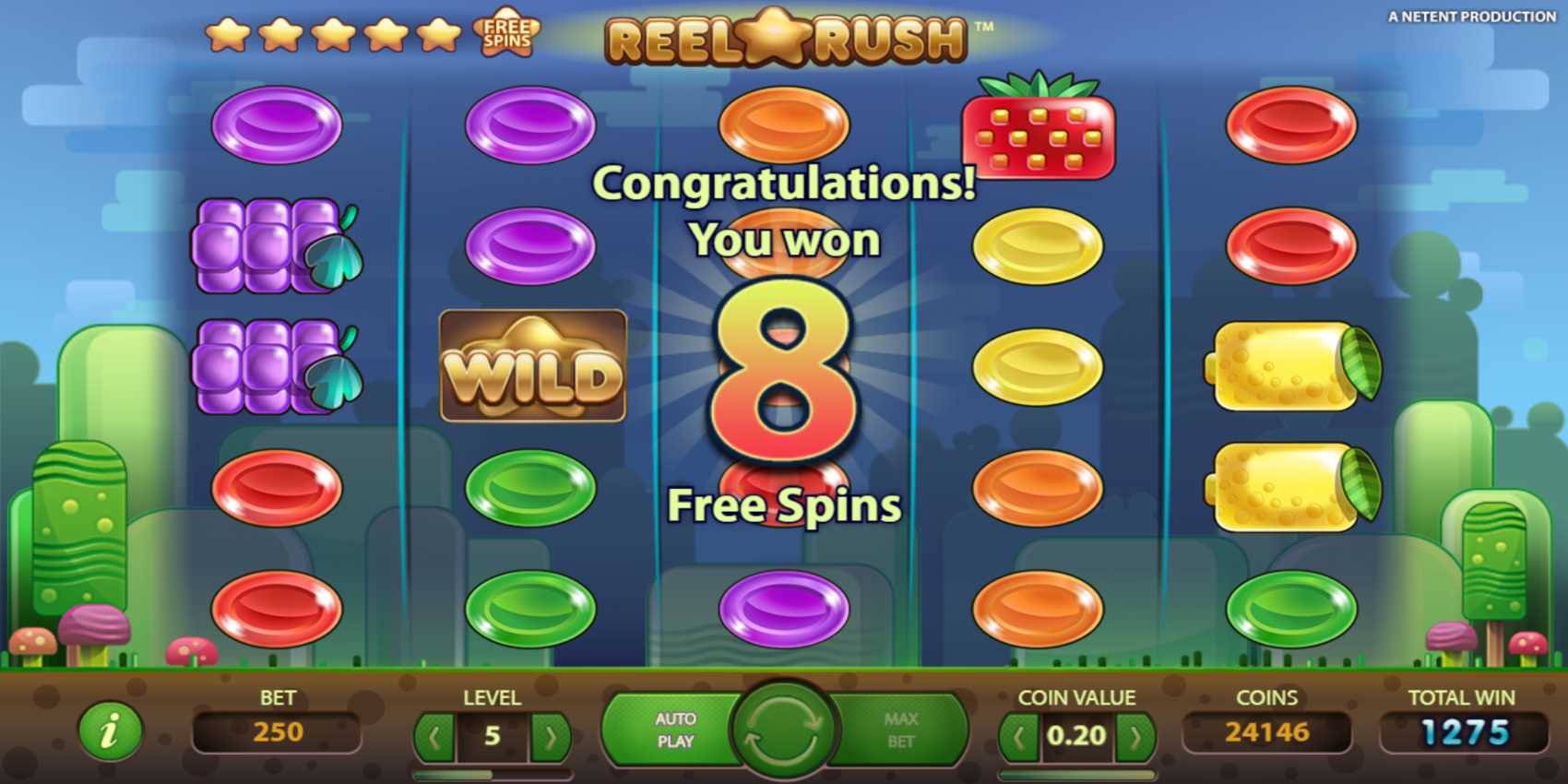Reel Rush slot game Free Spins Win