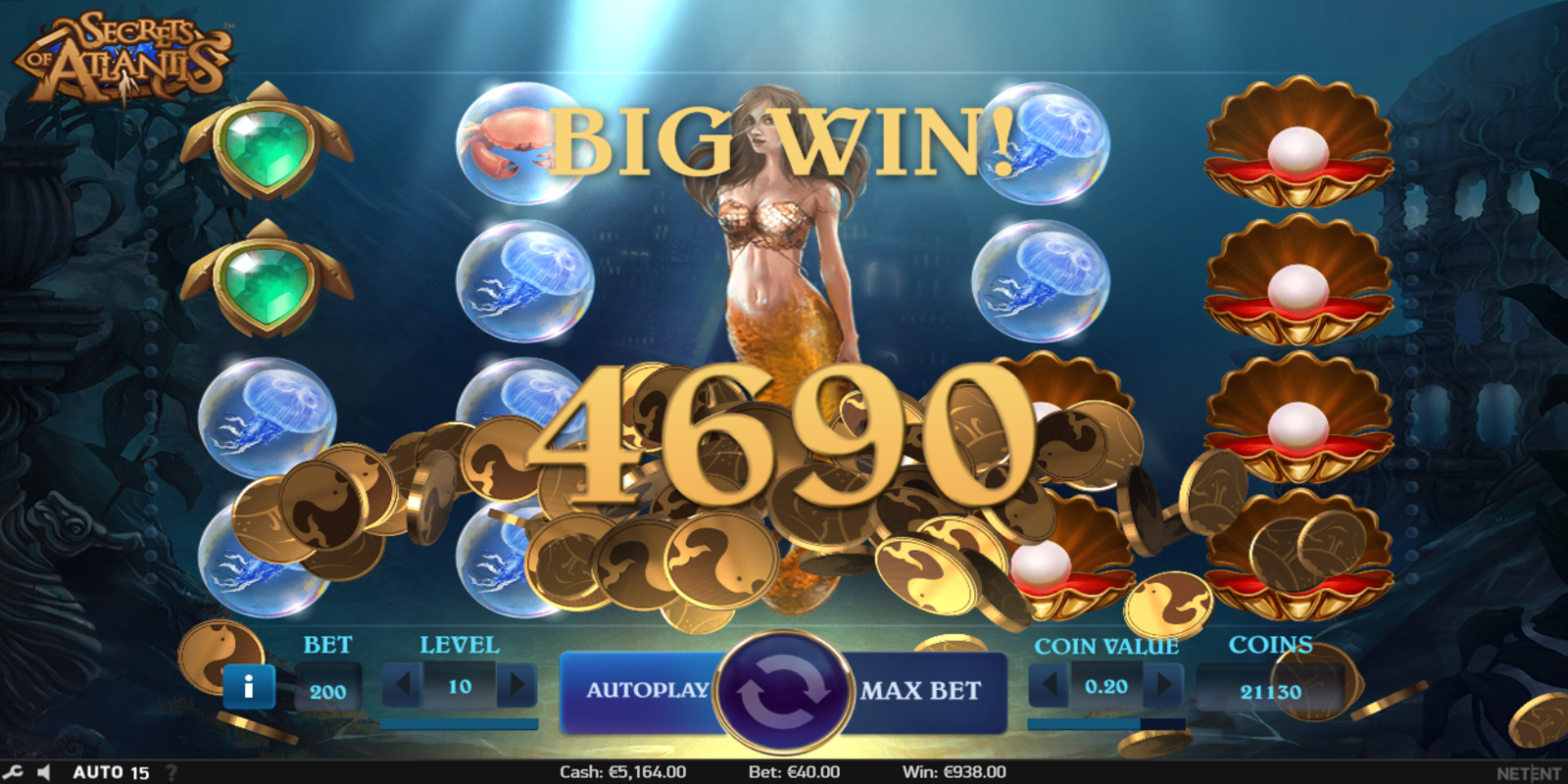 Secrets of Atlantis slot game Big Win