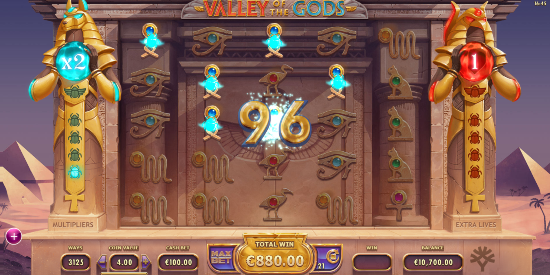 Valley of the Gods slot game 3125 Paylines open