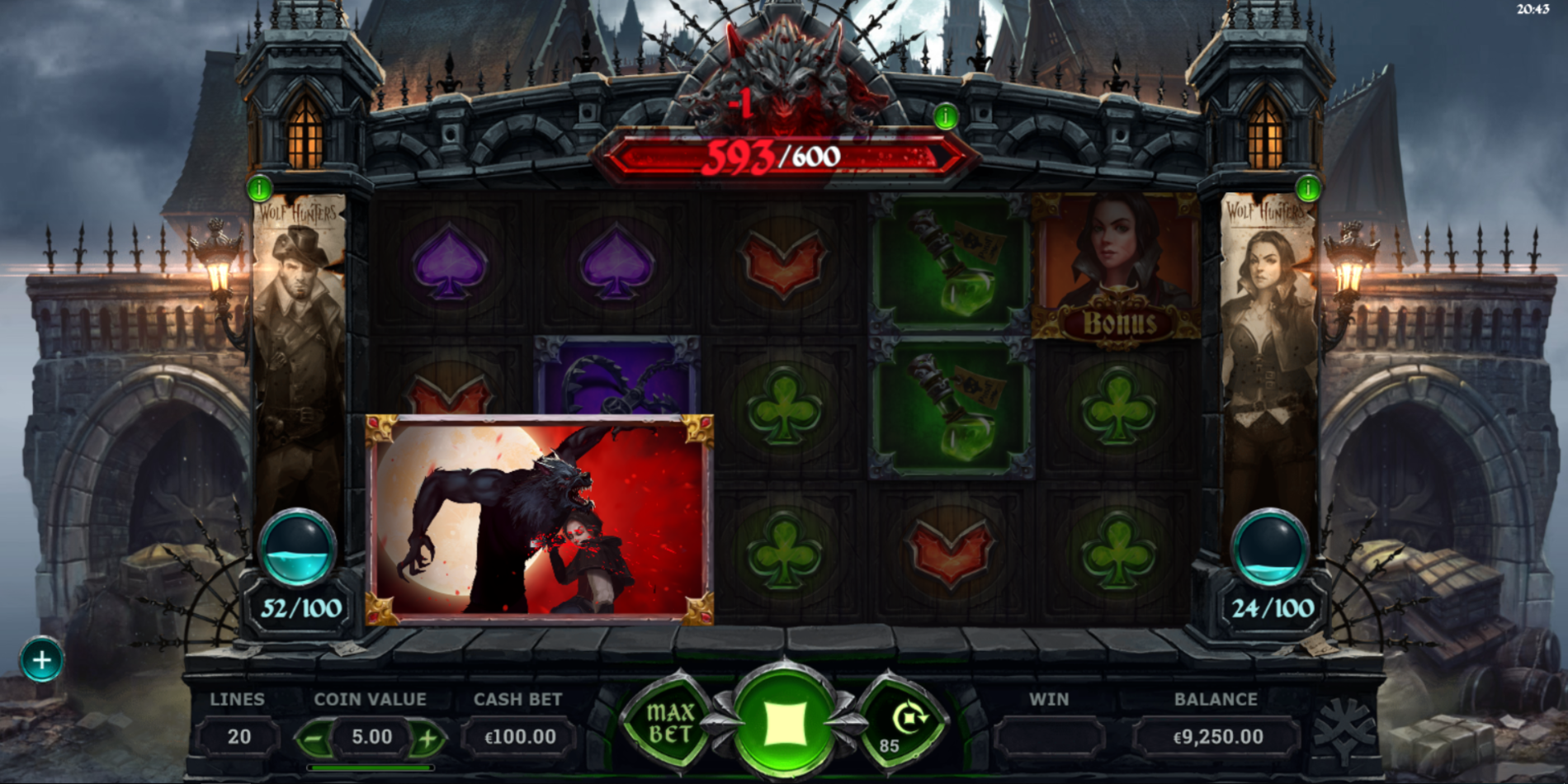 Wolf Hunters slot game Gameplay Hunter Hit the Wolf