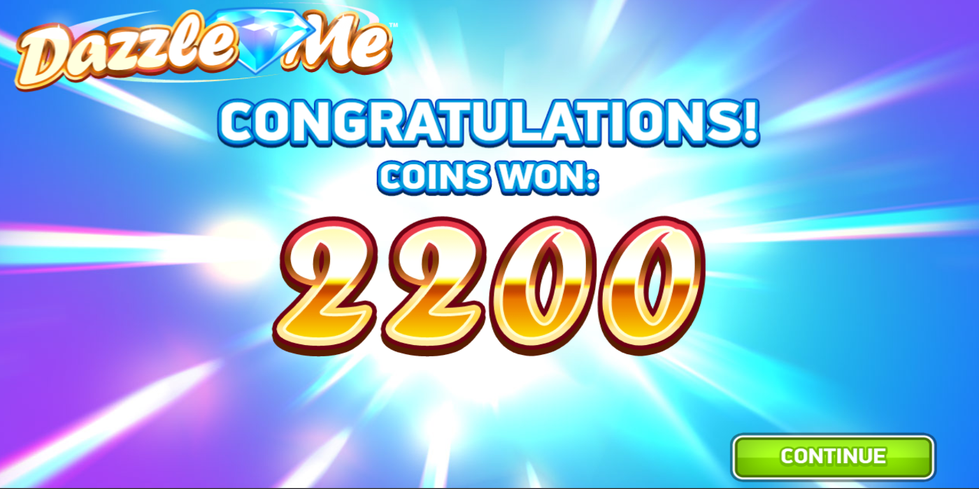 Dazzle Me slot game Big Win from Free Spins round