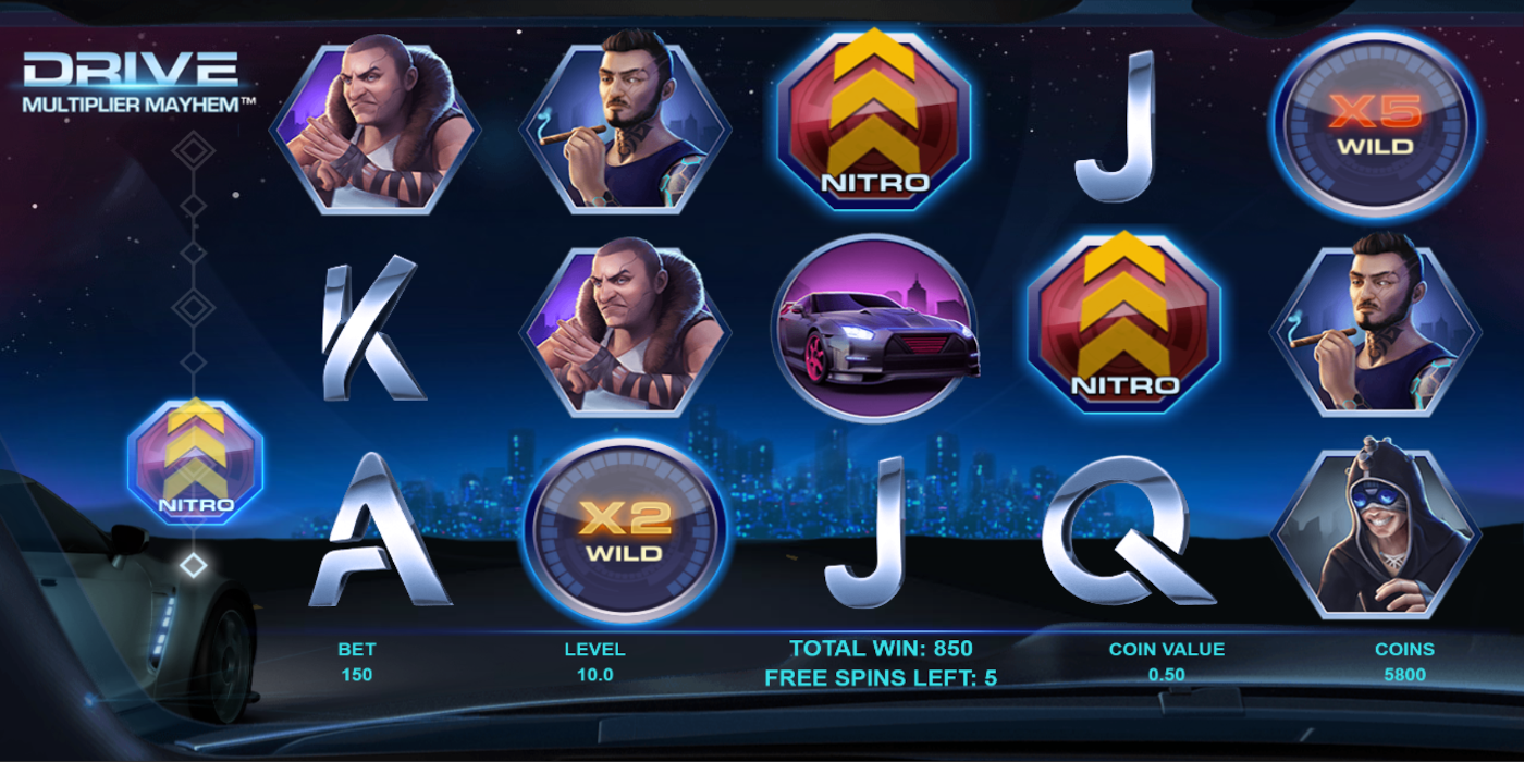Drive slot game Nitro collect meter