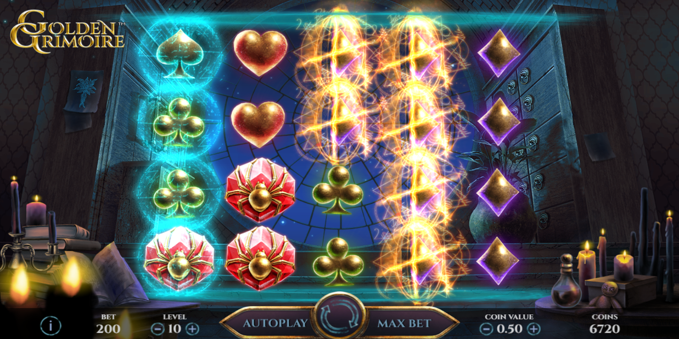 Golden Grimoire slot game Mystery Symbols Feature