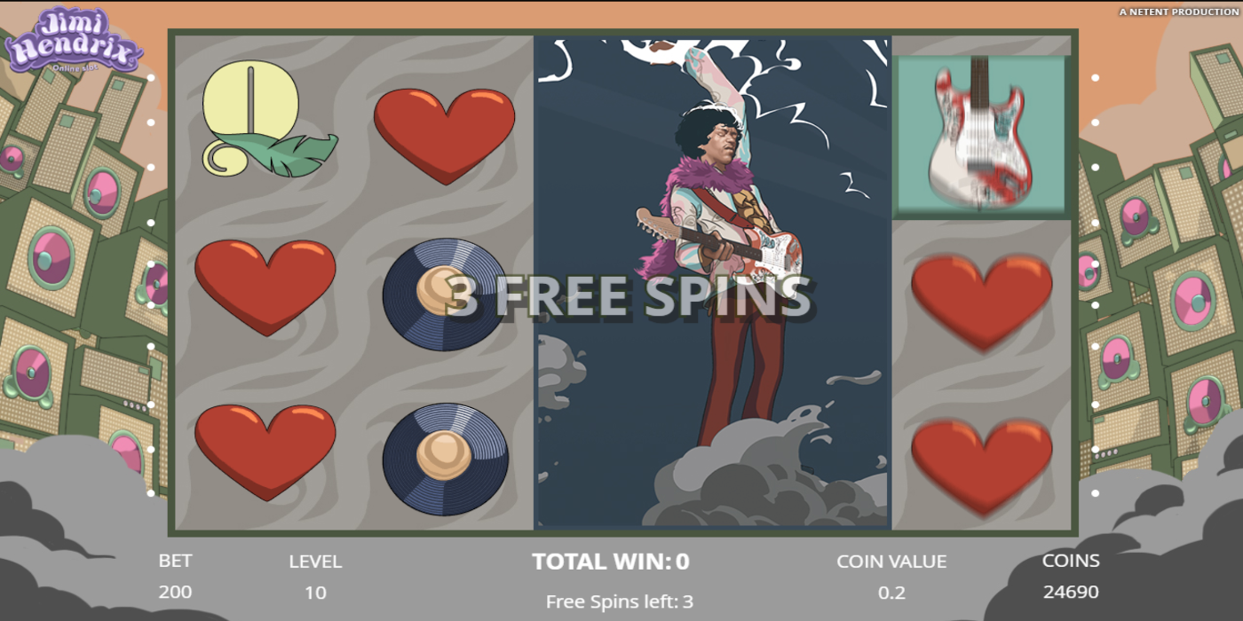 Jimi Hendrix slot game Free Spins Gameplay