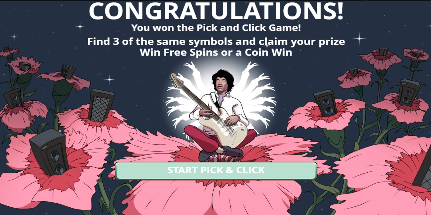 Jimi Hendrix slot game Pick and Click game